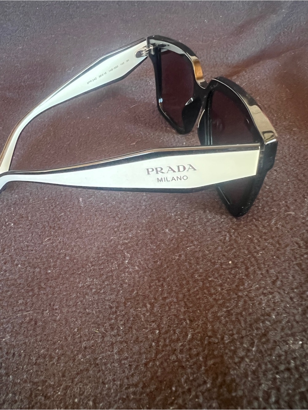 Prada Two-Tone Black & White Square Sunglasses - Picture 3 of 4